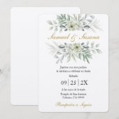 Spaans groen bruiloft uitnodiging (Voorkant / Achterkant)