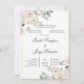 Spaans groen bruiloft uitnodiging (Voorkant)