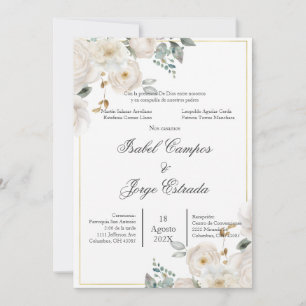 Spaans groen bruiloft uitnodiging