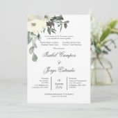 Spaans groen bruiloft uitnodiging (Staand voorkant)