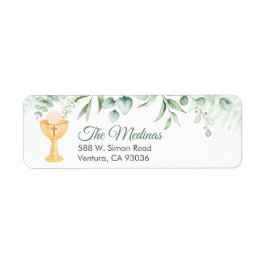 Spaans groen eerste communie retour adres etiket