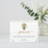 Spaans, groen religieus evenement dank u bedankkaart (Staand voorkant)