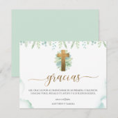 Spaans, groen religieus evenement dank u bedankkaart (Voorkant / Achterkant)