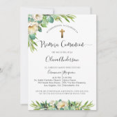 Spaans groen wit goud bloemencommunie eerste commu kaart (Voorkant)