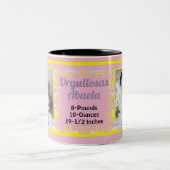 Spaans Groot Roze Geel 2 Foto Tweekleurige Koffiemok (Center)