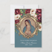 Spaans Guadalupe Foto Begrafenisgebed Heilige Kaar Aankondiging (Voorkant)