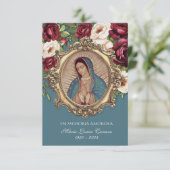 Spaans Guadalupe Foto Begrafenisgebed Heilige Kaar Aankondiging (Staand voorkant)