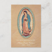 Spaans Guadalupe Foto Begrafenisgebed Heilige Kaar Aankondiging (Voorkant)