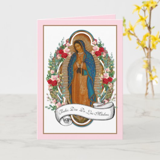 Spaans Guadalupe Moederdag Kaart (Gele Bloem)
