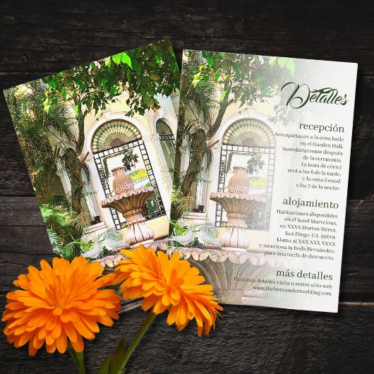 Spaans, hacienda en witte duiven Mexicaanse bruilo Informatiekaartje