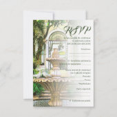 Spaans, Hacienda en witte duiven Mexicaanse bruilo RSVP Kaartje (Voorkant)