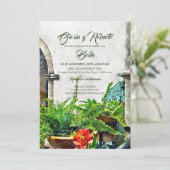 Spaans, Hacienda Patio Mexicaanse bruiloft Kaart (Staand voorkant)