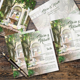 Spaans, hacienda & witte duiven Mexicaanse bruilof Kaart