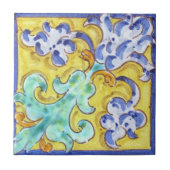 Spaans handgeschilderd keramisch tegel—bijbehorend tegeltje (Voorkant)