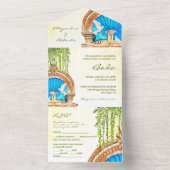 Spaans handgeschilderd Waterverf Old Mexico bruilo All In One Uitnodiging (Binnen)