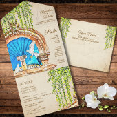 Spaans handgeschilderd Waterverf Old Mexico bruilo All In One Uitnodiging