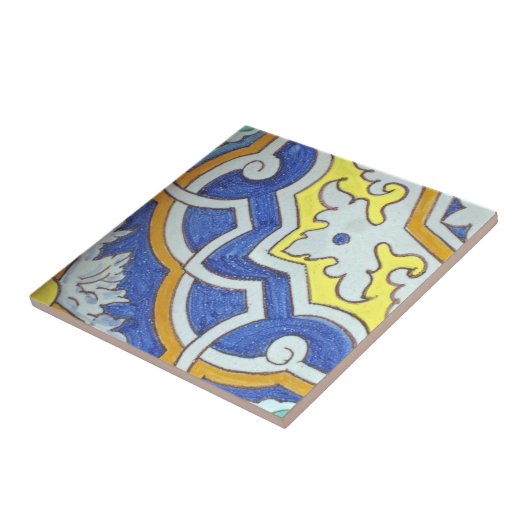 Spaans handschilderd keramisch tegel tegeltje (Zijkant)