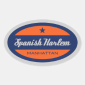 Spaans Harlem Ovale Sticker (Voorkant)