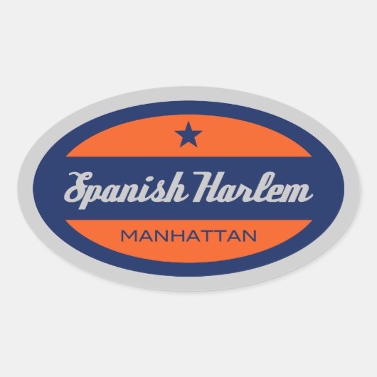Spaans Harlem Ovale Sticker (Voorkant)