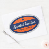 Spaans Harlem Ovale Sticker (Envelop)