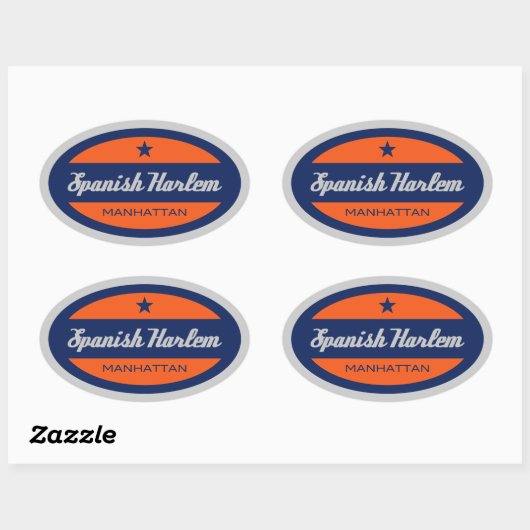 Spaans Harlem Ovale Sticker (Vel)