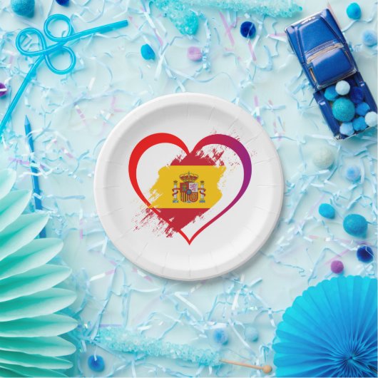 Spaans hart papieren bordje (Feest)