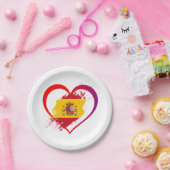 Spaans hart papieren bordje (Feest)