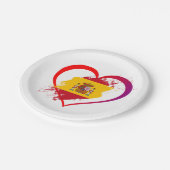 Spaans hart papieren bordje (Gekanteld)