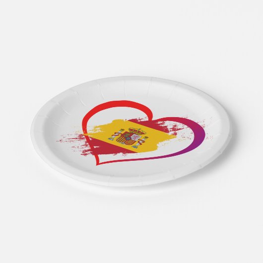 Spaans hart papieren bordje (Gekanteld)