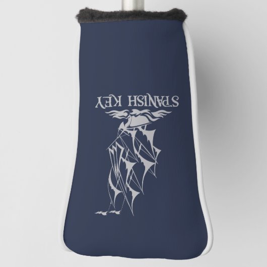 Spaans Hoesje met sleutelhanger - Grijze Logo Golfheadcover (Draai 90)