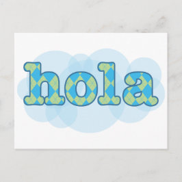 Spaans - Hola met argyle-patroon Briefkaart