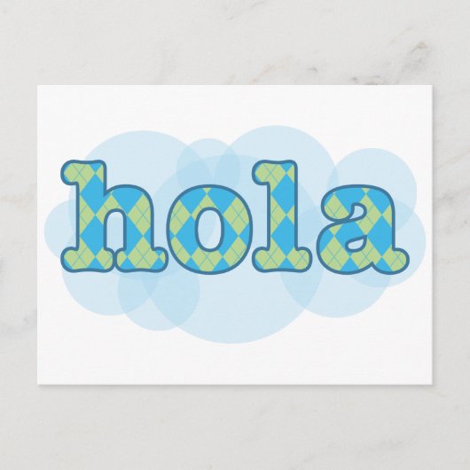 Spaans - Hola met argyle-patroon Briefkaart (Voorkant)