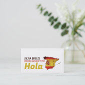 Spaans Hola, Spaans taalkundige Toner, leraar Visitekaartje (Staand voorkant)