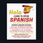 Spaans Hola, Spaans taalonderwijs Flyer<br><div class="desc">Spaans Hola,  Spaans taalcursus Adverteren brochures door de Visitekaartje winkel.</div>