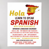 Spaans Hola, Spaans taalonderwijs Poster (Voorkant)