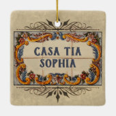 Spaans Huis Sign Ceramic Ornament (Achterkant)