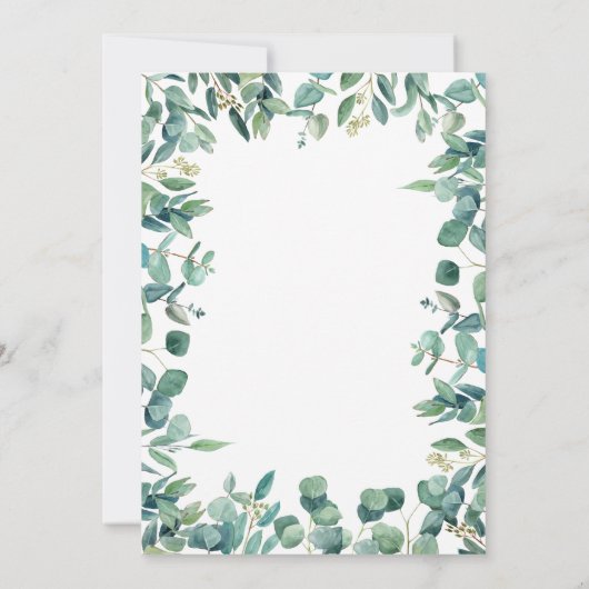 Spaans huwelijk Eucalyptus Leaves Nuestra Boda Kaart (Achterkant)