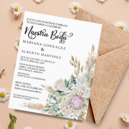 Spaans huwelijk Nuestra Boda RSVP Budget Boho