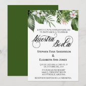 Spaans huwelijk Tropische bladeren Nuestra Boda Kaart (Voorkant / Achterkant)