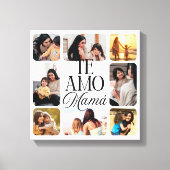 Spaans Ik hou van je Mama 8 Foto Moederdag Gift Canvas Afdruk (Voorkant)