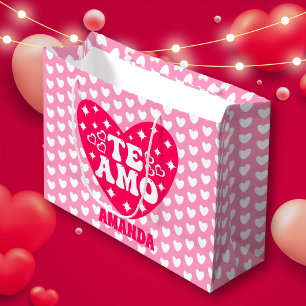 Spaans Ik hou van je Te Amo Valentijnsdag Roze Groot Cadeauzakje