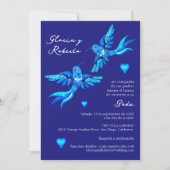 Spaans, Invitación Boda Mexicana Colibrí Azul Kaart (Voorkant)