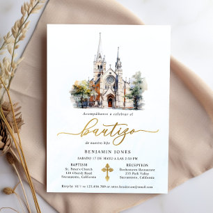 Spaans Invitacion de Bautizo Waterverf Kaart