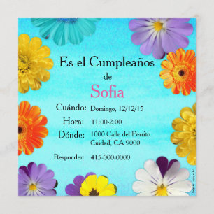 Spaans: Invitación de cumpleaños/Birthday Kaart