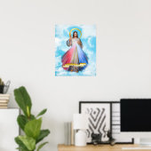 Spaans Jezus Divina Misericordia Cielo Azul Poster (Thuiskantoor)