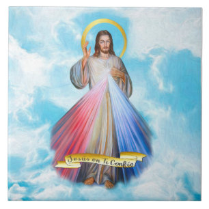 Spaans Jezus Divina Misericordia Cielo Azul Tegeltje
