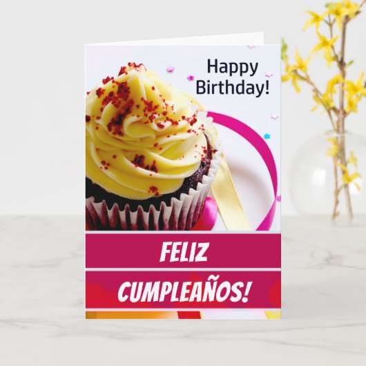 Spaans Kaart Tarjeta de Cumpleaños (Gele Bloem)