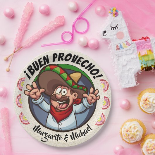 Spaans karakter Buen Provecho feestartikelen bord (Feest)