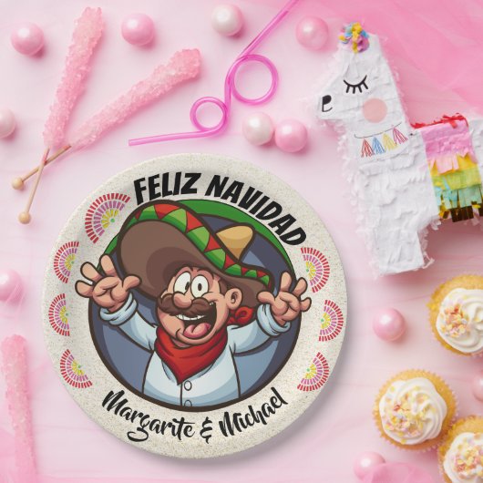 Spaans Karakter Prettig Kerstfeest Papieren Bordje (Feest)