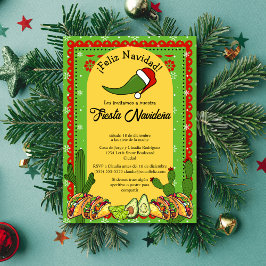 Spaans Kerstfeest Fiesta Navideña Grappige Jalapeñ Kaart